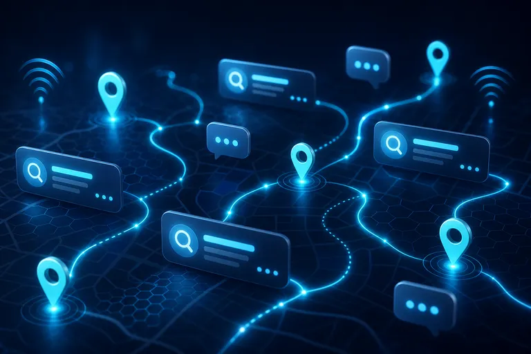 Canais de contato conectados a um perfil local no Google.
