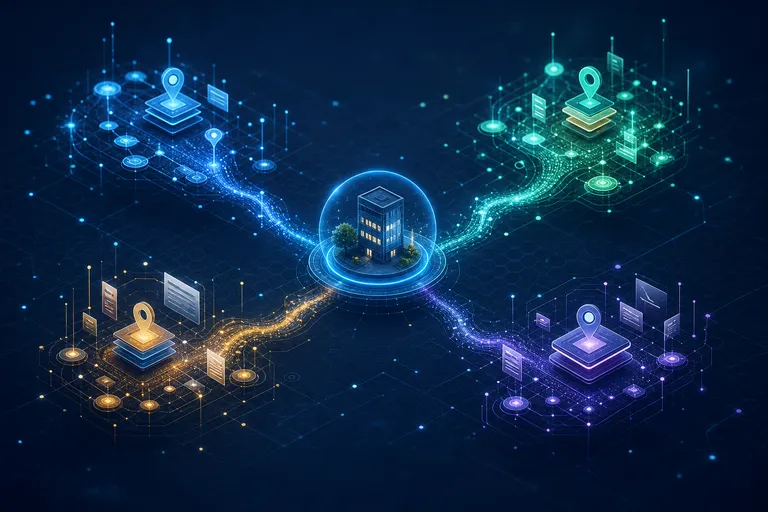 Caminhos digitais diferentes partindo de um mesmo perfil de empresa.